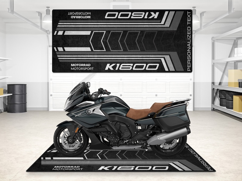 Design For K1600 Adventure Pitmat Motorcycle Personalized Floor Bottom Mat, K 1600 MotorBike The Road King Rider And For Man Woman Gift image 2