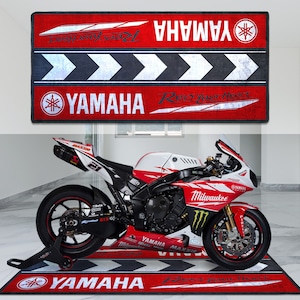 Yamaha Motorcycle Personalized Rug Accesorries Floor Bottom Pit Mat ,Sports MotorBike R1 R6 R7 R25 Rider, Lover Fanatic  For Man Woman Gift