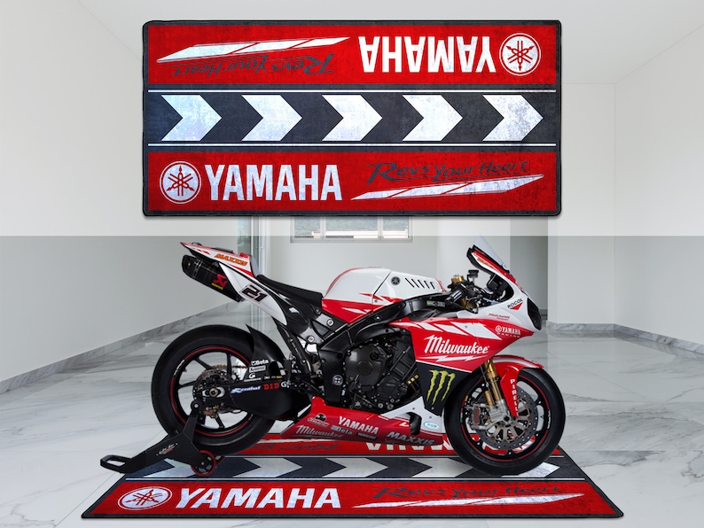 Yamaha Motorcycle Personalized Rug Accesorries Floor Bottom Pit Mat ...
