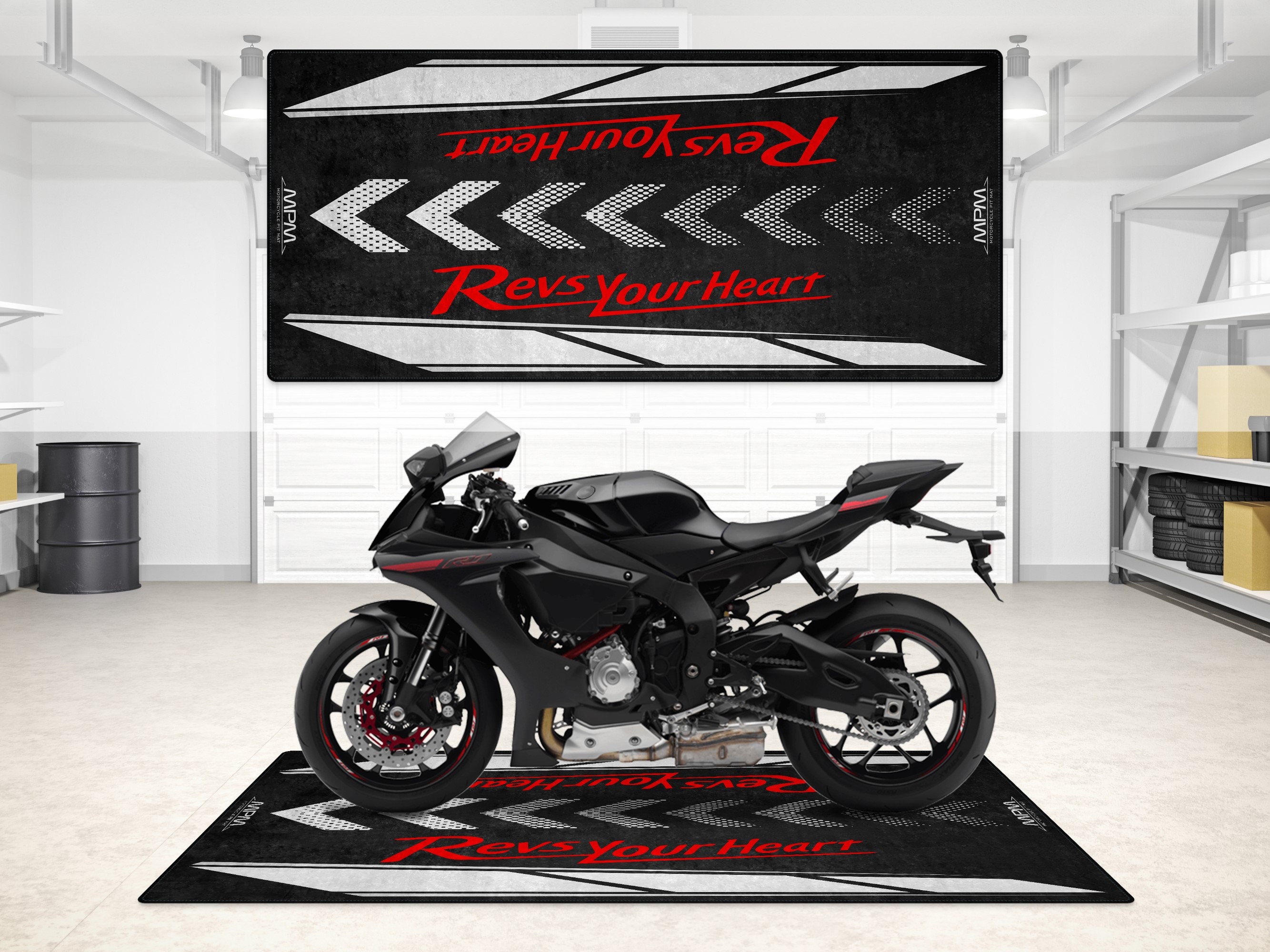 Personalized Yamaha Motorcycle Pit Mat for R1, R6, R7, R25 & Other Yamaha  Models. Perfect Gift for Sports Motorbike Enthusiasts. 
