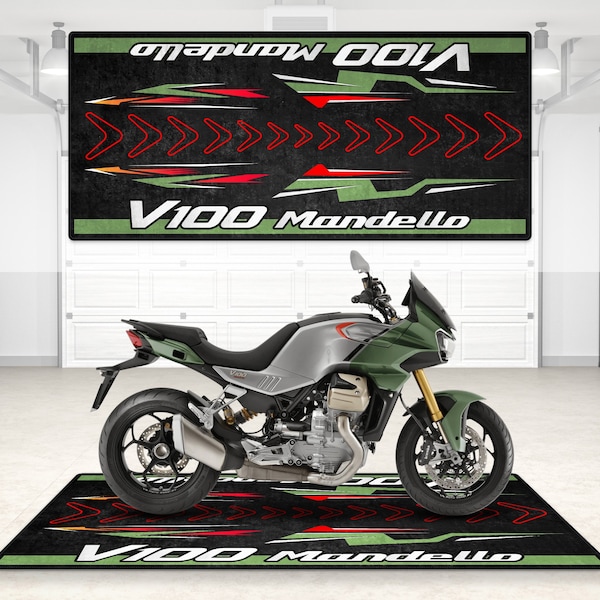 Moto Guzzi V100 Mandello Motorcycle Personalized Rug Floor Bottom Pit Mat, MotorBike V100 Mandello, Lover & Fanatic Man Woman Gift