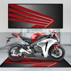 Motorcycle Personalized Rug Honda Accesorries Floor Bottom Pit Mat ,Sports MotorBike CBR CBF 600 1000RR Rider, Lover Fanatic, Man Woman Gift