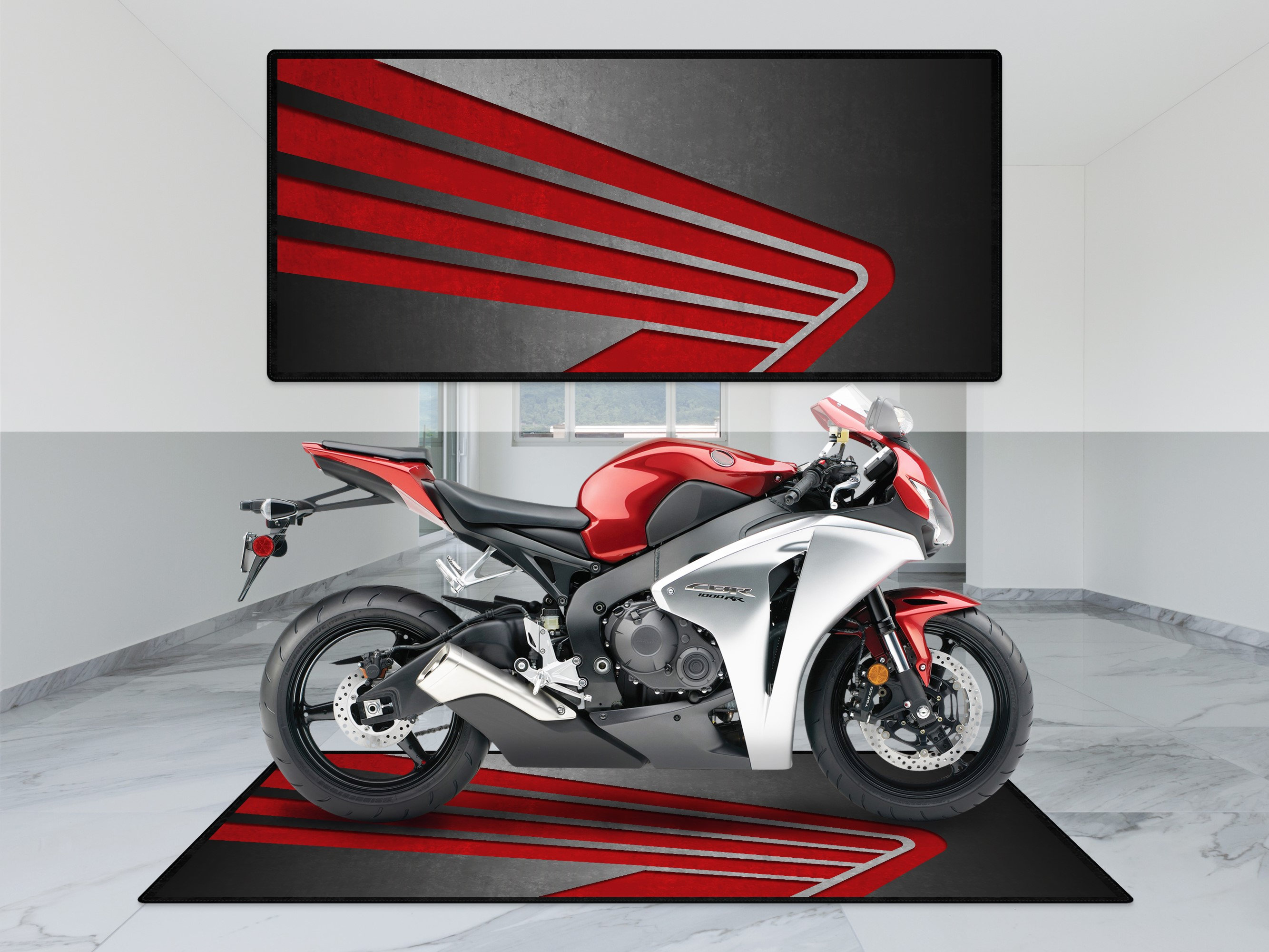 Motorcycle Personalized Rug Honda Accesorries Floor Bottom Pit Mat