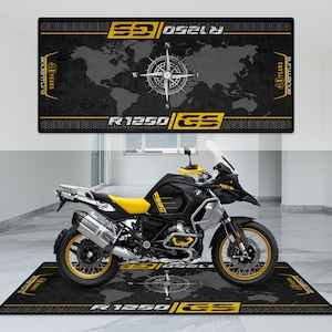 Design For R1250GS 40.Years Adventure  Pitmat Motorcycle Personalized Floor Bottom Mat, MotorBike The Road King Rider And For Man Woman Gift
