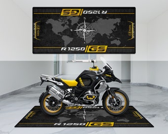 Design für R1250GS 40.Years Adventure Pitmat Motorrad personalisierte Bodenmatte, Motorrad The Road King Rider und für Mann Frau Geschenk