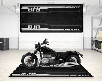 Design For BMW R18 Big Boxer Pitmat Motorcycle Personalized Floor Bottom Mat, R18 MotorBike The Road King Rider And For Man Woman Gift