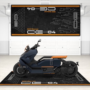 Design For BMW CE 04 Pitmat Motorcycle Personalized Floor Bottom Mat, CE04 Electric Scooter, Motorrad Motosport MotorBike For Man Woman Gift