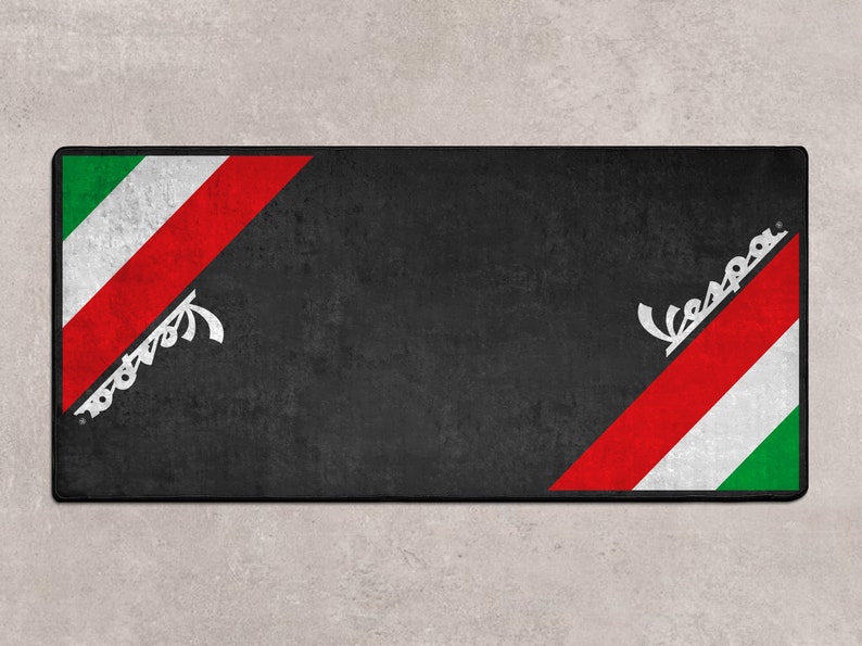 Vespa Scooter Personalized Rug Motorcycle Floor Bottom Pit Mat, Bacchetta, Gtv Gts, LX, LXV Rider, Lover & Fanatic And For Man Woman Gift image 3