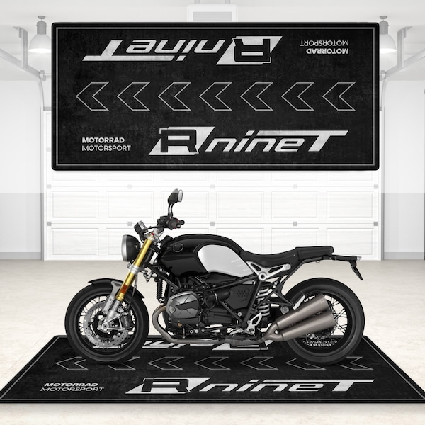 Design For BMW R nine T Pitmat Motorcycle Personalized Floor Bottom Mat, RnineT MotorBike The Pure & The Beast Motorcycle For Man Woman Gift