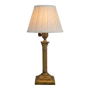 Vintage Schreibtischlampe aus Messing | Korinthische Säule | Neoklassische Tischlampe