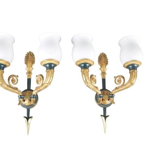 Appliques Murales en Bronze Doré – Grandes Sconces Luxe – Style Classique Français 35 cm
