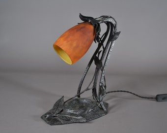 Art Deco 1925 Wrought iron Daum lamp