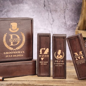 Personalized Groomsmen Gifts Box,Groomsman Gift,Groomsmen Proposal,Best Man Gift, Cigar Gift Box,Keepsake Gifts Box,Wooden Gift Box image 1