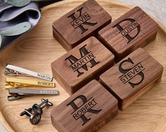Gemelos de padrinos de boda grabados, regalos de padrinos de boda, gemelos de boda y juego de clips de corbata, regalo de padrinos de boda, propuesta de padrinos de boda, conjunto de regalos de padrinos de boda