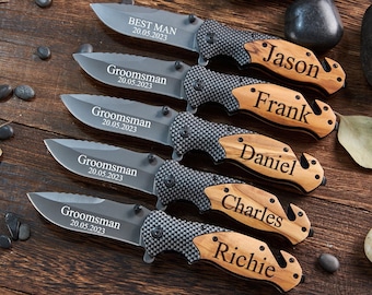 Engraved Pocket Knife,Groomsmen Gifts,Custom Knife Boyfriend,Gift for Him,Gift for Him Dad Boyfriend,Father's Day Gifts
