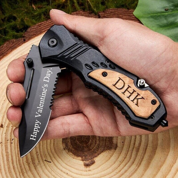 Engraved Pocket Knife for Boyfriend,Personalized Knife for Husband,Hunting Knife,Groomsmen Knife,Boyfriend Gift,Husband Gift,Pocket Knife