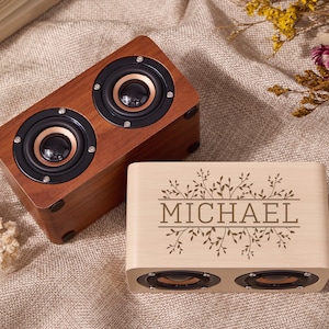 Regalos para padrinos de boda, altavoz Bluetooth personalizado, altavoz Bluetooth portátil, altavoz de madera grabado, regalos para damas de honor, portátil y recargable