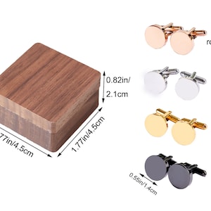 Boutons de manchette personnalisés, cadeaux pour garçons d'honneur, boutons de manchette en métal avec boîte en bois, boutons de manchette pour mariage, cadeau d'enterrement de vie de garçon ou de jeune fille image 10