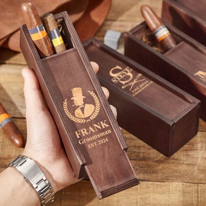 Personalized Groomsmen Gifts Box,Groomsman Gift,Groomsmen Proposal,Best Man Gift, Cigar Gift Box,Keepsake Gifts Box,Wooden Gift Box image 9