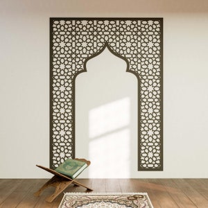 Mihrab Islamic Wall Art Muslim Prayer Room Moroccan Wood Decorative Panel Ramadan Decoration Eid Mubarak Gift