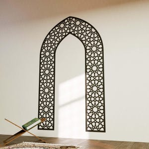 Wooden Mihrab Islamic Wall Art Mehraab for Muslim Prayer Room Ramadan Decoration Moroccan Decorative Panel Eid Gift