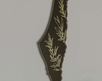 Palestine Map with Olive Branches Islamic Wall Art Muslim Home Decor Free Gaza Wall Decor Palestinian Gift