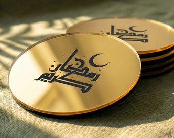 Ramadan Kareem gegraveerde onderzetters Islamitisch tafeldecor Ramadan Decoratie Eid Mubarak-cadeaus