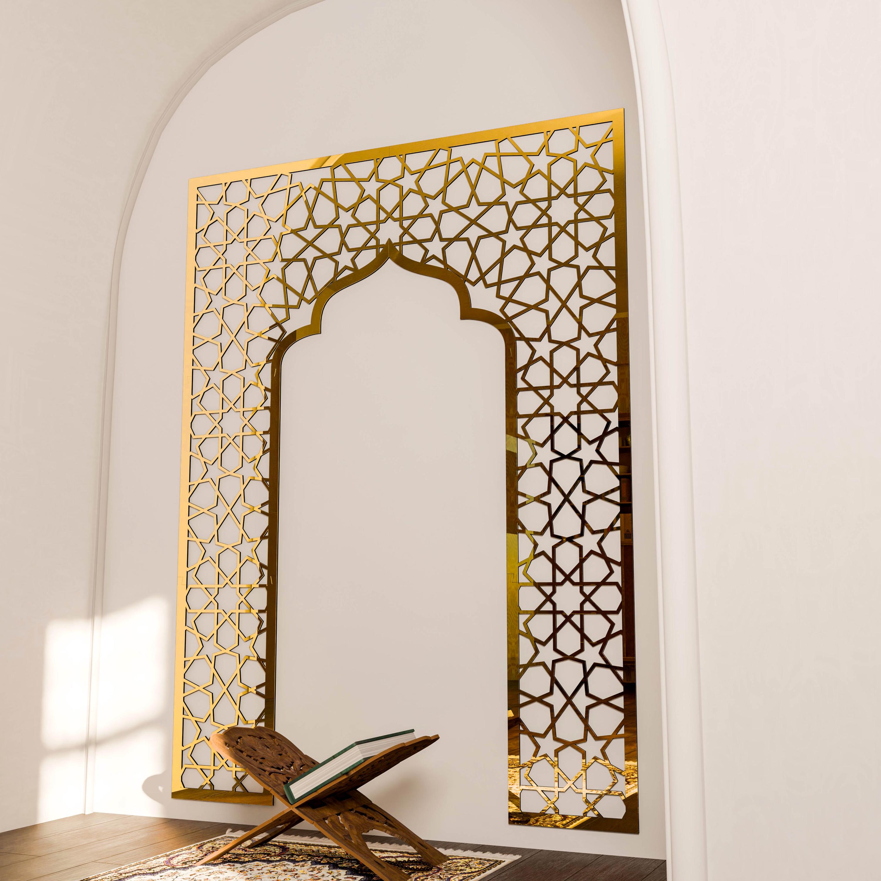 Mihrab Large Islamic Wall Art Muslim Prayer Room Moroccan Wood