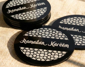 Ramadan Kareem gegraveerde onderzetters Islamitisch tafeldecor Ramadan Decoratie Eid-cadeaus