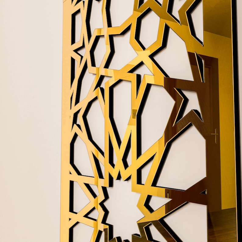 Mihrab, islamska sztuka ścienna, duży mehraab, dekoracja ramadanowa, marokański drewniany panel dekoracyjny, muzułmański pokój modlitewny, prezent na parapetówkę zdjęcie 6