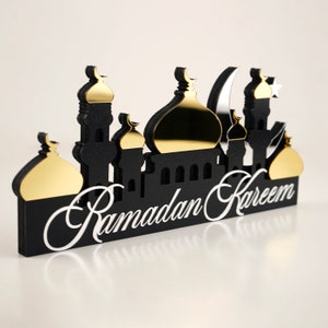 Ramadan Kareem Eid Mubarak Islamic Table Decor, Ramadan Decoration, Muslim Home Art, Eid Gift, Arabic Calligrahy,Ramadan Mubarak,Quran Art