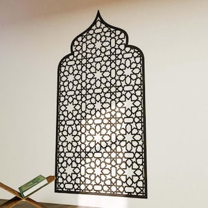 Mihrab Islamic Wall Art Moroccan Wood Mehraab Panel for Muslim Prayer Room Ramadan Decoration Eid Gift