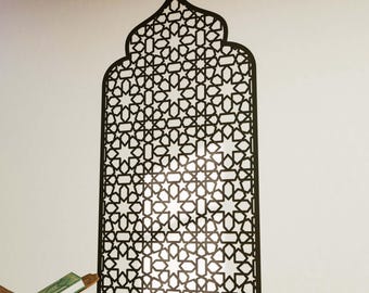 Mihrab Islamic Wall Art Moroccan Wood Mehraab Panel for Muslim Prayer Room Ramadan Decoration Eid Gift