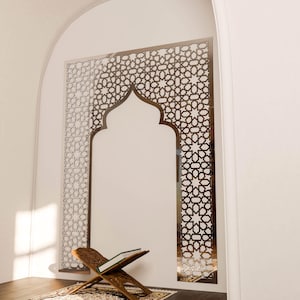 Mihrab Islamic Wall Art Muslim Prayer Room Moroccan Wood Decorative Panel Ramadan Decoration Eid Mubarak Gift