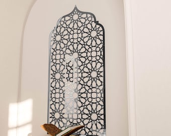 Mihrab Islamitische Muurdecoratie Marokkaans Houten Mihrab Paneel voor Moslim Gebedsruimte Ramadan Decoratie Eid Cadeau