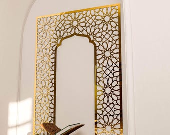 Large Mihrab Islamic Wall Art Muslim Prayer Room Moroccan Wood Decorative Panel Ramadan Decoration Eid Mubarak Housewarming Gift