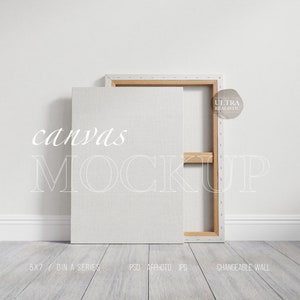 Cotton Canvas Mockup, Vertical Painting Mockup, Minimalist Artist Room, Natural Light Canvas Stack Mockup 5x7 A1 A2 Large Oil Drawing Canvas