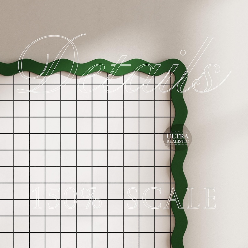 Wiggle Frame Image Olive Green Wiggle Frame Mockup, DIN A Vertical Wiggly Border Picture ...