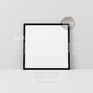 Square Frame Mockup, Black Frame Mockup, 10x10 Frame Mockup, Digital Frame Mockup, Frame Mock Up, Minimalistic Frame Mockup, Prints Mockup