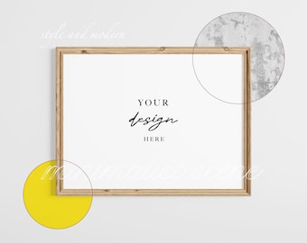Landschap houten frame mockup 3x4 Wall Art frame mockup, horizontale vintage frame mockup posters prints digitale download fotolijst mockup