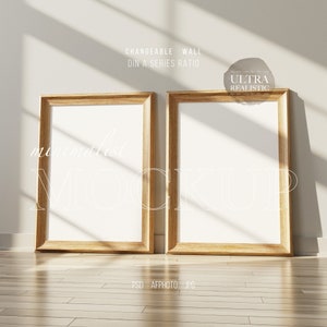 Two Frame Mock up, Vertical Frame Mockup, Set of 2 Frame Mockup, Gallery Wall Mockup, Wood Frame Mockup, Picture Frame Set, Art Sign Mockup