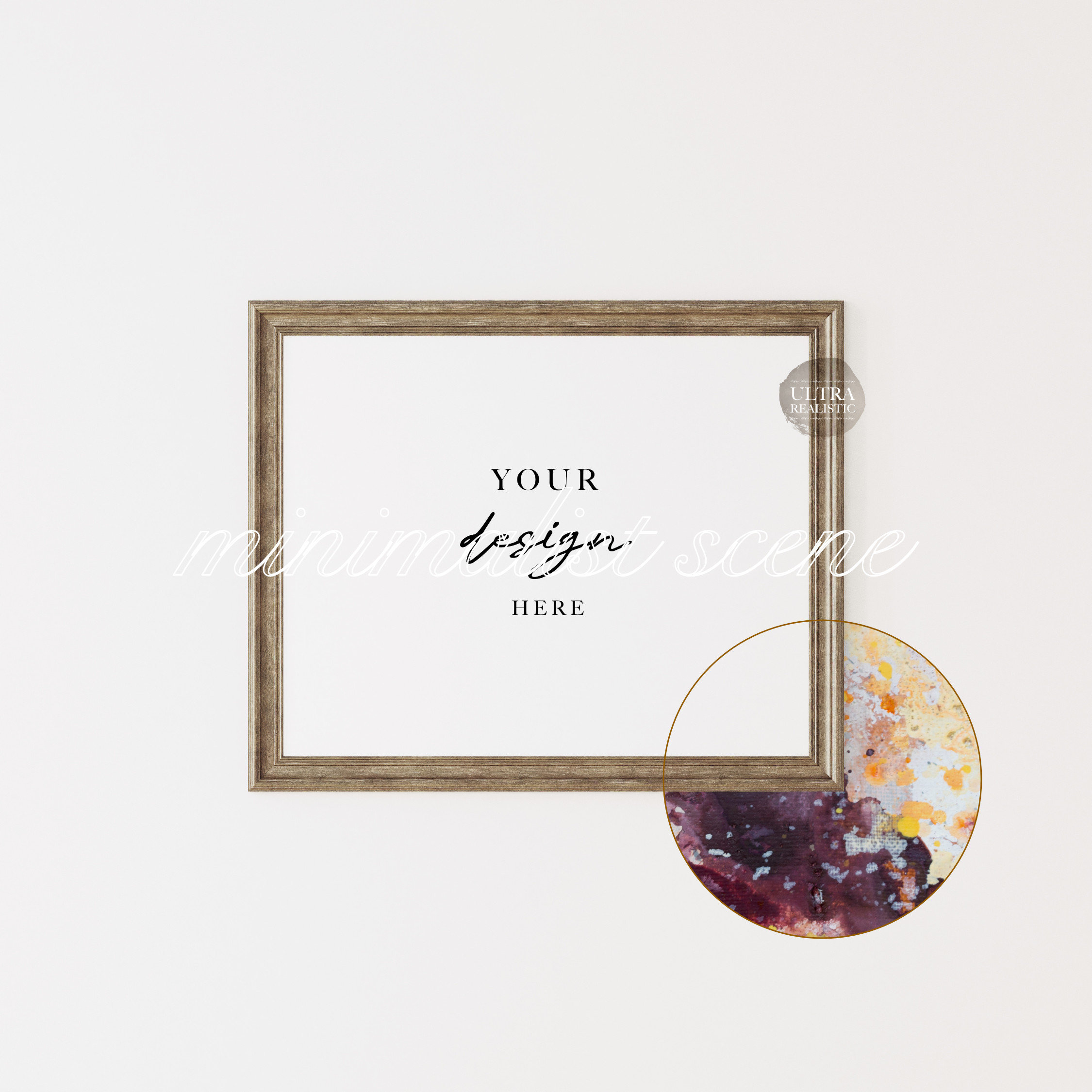 Dark Wooden Frame Mockup, Antique Frame Mockup, 5x4 Ratio Horizontal ...