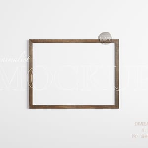 4x3 Ländlicher alter Rahmen, dunkelbrauner Holzrahmen Mockup, horizontaler rauer antiker Rahmen-Mockup-Schablone, rustikaler Rahmen für Weinlese-Ölfarben-Kunst