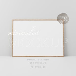 Thin Wood Frame Mockup DIN, Horizontal Frame Mockup, Frame Mockup DIN A 4, Digital Frame Mockup, Digital Frame For Print, Wallpaper Mockup