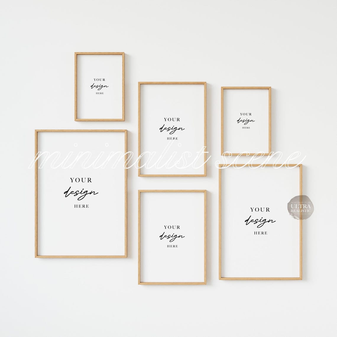 Six 5x7 Vertical Frame Mockup, Set of 6 Frames Mockup on Wall, Digital ...