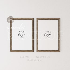 Dark Wooden Frame Mockup, Antique Frame Mockup, 2x3 Frame Mockup, 2 Frame Mock ups, Wall Art Mockup, Dark Victorian Print Mockup Frames PSD