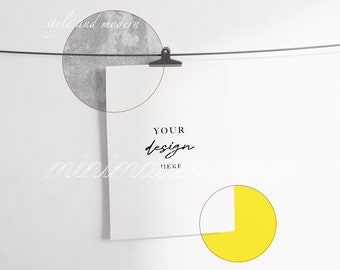 Single Poster Mockup, Minimalist Poster Mockup, Vertical 5x7 Poster Hanger Mockup, Prints Posters Display, Modern Style Simple Poster Mockup