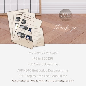 Puede incluir: Una maqueta de producto digital que muestra un conjunto de instrucciones para crear un dise&ntilde;o de hoja realista. Las instrucciones son para Adobe Photoshop, Affinity Photo, Procreate, Photopea y GIMP. El producto incluye un JPG en 300 DPI, un archivo PSD Smart Object, un archivo de documento integrado AFPHOTO y un manual de usuario PDF paso a paso.