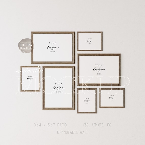 7 Frame Mockup, Antique Frame Mockup For Posters, Wood Frame Mockup For Art, 5x7 Frame Mockup, 3x4 Picture Frame Mockup, Gallery Wall Mockup