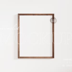 4x5 Natürliches Dunkles Hartholz Rahmen Mockup, Modernes Digitales Mockup, Minimalistische Holzrahmen Art Display, Einfache Vertikale Bilderrahmen Vorlage PSD